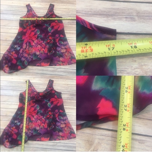 SOLD Medium Express Floral Sheer Sleeveless Blouse - Picture 2 of 8